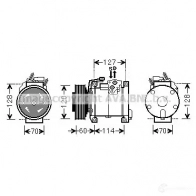 Компрессор кондиционера PRASCO 4045385165926 crk112 Chrysler Voyager 4 (RG, RS) 2001 – 2007 584Z 2