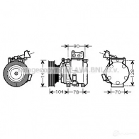 Компрессор кондиционера PRASCO Toyota Avensis (T220) 1 Универсал 2.0 D (CT220) 82 л.с. 1997 – 1998 4045385092208 tok438 KX UQ74