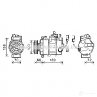 Компрессор кондиционера PRASCO 4045385230226 LK G684 vnk382 Volkswagen Amarok (2H) 1 2010 – 2020