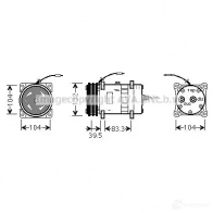 Компрессор кондиционера PRASCO uvak040 79X I8BL 1423604643 4045385189373