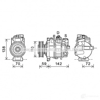 Компрессор кондиционера PRASCO Audi A8 (D4) 3 Седан 3.0 Tdi Quattro 258 л.с. 2013 – 2018 4045385215355 aik396 8MDQ 1L