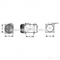 Компрессор кондиционера PRASCO L OZCOK Renault Laguna (B56) 1 Хэтчбек 3.0 (B56E/R. B565) 167 л.с. 1993 – 2001 rtk242 4045385037308