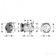 Компрессор кондиционера PRASCO mzk035 4045385036745 U AN8G Mazda 626 (GE) 4 Хэтчбек 2.0 i 115 л.с. 1991 – 1997