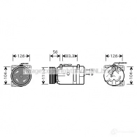 Компрессор кондиционера PRASCO 4045385053063 Renault Megane (BA) 1 Хэтчбек 1.6 LPG 90 л.с. 1995 – 1999 rtk310 65N VZ