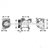 Компрессор кондиционера PRASCO 4045385104857 PDLFM F dnk323 Nissan X-Trail (T30) 1 Кроссовер 2.2 DCi 114 л.с. 2004 – 2013