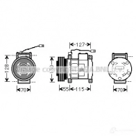 Компрессор кондиционера PRASCO 0BXIN1 A 4045385171354 Jeep Grand Cherokee (ZJ, ZG) 1 1993 – 1998 jeak032