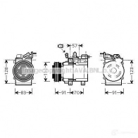Компрессор кондиционера PRASCO TGNM9 7 1437727738 kaak174