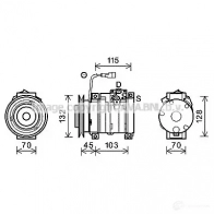 Компрессор кондиционера PRASCO OI 2N1 Chevrolet Spark dwk097 4045385168293