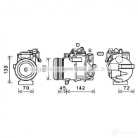 Компрессор кондиционера PRASCO Mercedes C-Class (W204) 3 Седан 1.8 C 200 CGI (2048) 184 л.с. 2007 – 2014 4045385216703 msk683 3O4 9C1