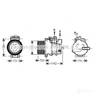 Компрессор кондиционера PRASCO DQU6 T0B msk590 Mercedes C-Class (W203) 2 2000 – 2007 4045385182039