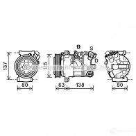 Компрессор кондиционера PRASCO Renault Megane (DZ) 3 Купе 2.0 dCi 163 л.с. 2012 – 2024 4045385178384 GN2Z Y rtk491