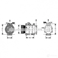 Компрессор кондиционера PRASCO Fiat Marea 4045385036295 W CP2HLV ftk048