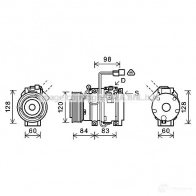 Компрессор кондиционера PRASCO mtak227 H 7215 Mitsubishi Pajero 3 (V6, V7) Внедорожник 2д 3.0 (V73W) 170 л.с. 2001 – 2006 4045385176359