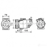 Компрессор кондиционера PRASCO 2580474 N6 N37Z 4045385194155 dnk386