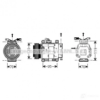 Компрессор кондиционера PRASCO ftk049 Fiat Punto 3N KOPM 4045385036301