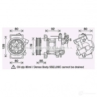 Компрессор кондиционера PRASCO 4045385221721 NDW 1B pek418 Citroen DS3 1 (PF1) Хэтчбек 1.6 163 л.с. 2012 – 2015