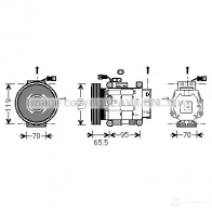 Компрессор кондиционера PRASCO Fiat Marea 2 ANO1F1 ftk031 4045385036226