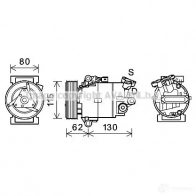 Компрессор кондиционера PRASCO ID99 EJ dnk390 4045385194780 Nissan Qashqai (J10) 1 Кроссовер 1.6 114 л.с. 2007 – 2013