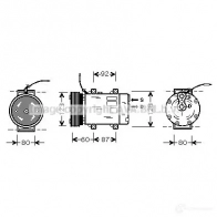 Компрессор кондиционера PRASCO OAT P2L rtk075 2604276 4045385037261