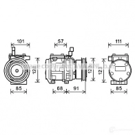 Компрессор кондиционера PRASCO S5KL1 XH kaak145 4045385203697 2591236