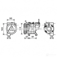 Компрессор кондиционера PRASCO 62J BR0 Nissan Almera 4045385173358 dnk345