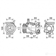 Компрессор кондиционера PRASCO NEB U0DW Kia Sportage 3 (SL) Кроссовер 1.7 CRDi 116 л.с. 2010 – 2025 4045385200832 hyk414