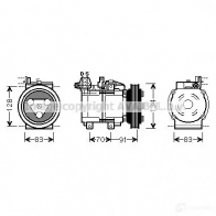 Компрессор кондиционера PRASCO Hyundai Accent (X3) 1 Хэтчбек 1.5 i 16V 99 л.с. 1995 – 2000 4045385174645 47J 7S hyk263