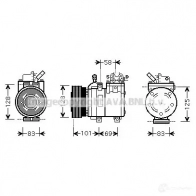 Компрессор кондиционера PRASCO NA S5F hyk166 Hyundai Matrix (FC) 1 Минивэн 1.5 CRDi 82 л.с. 2001 – 2010 4045385074273