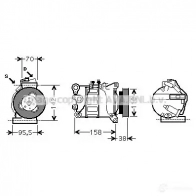 Компрессор кондиционера PRASCO 4045385104628 C GWKD3N 2608733 vok143