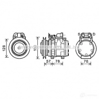 Компрессор кондиционера PRASCO 4045385173235 Ford Scorpio 2 (FE, GFR, GGR) Универсал 2.5 TD 125 л.с. 1996 – 1998 ugk006 ASLDNO 4