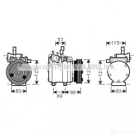 Компрессор кондиционера PRASCO 4045385174713 7GC GD hyk265 Hyundai Accent (X3) 1 Хэтчбек 1.5 i 16V 99 л.с. 1995 – 2000