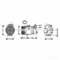Компрессор кондиционера PRASCO 4045385106530 TXN4 3 Opel Astra (G) 2 Хэтчбек 1.8 16V (F08. F48) 116 л.с. 1998 – 2000 olk483