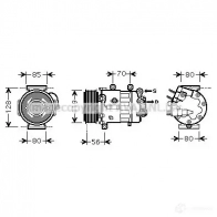 Компрессор кондиционера PRASCO 4045385101627 MDUM 1 Citroen C5 3 (RD, PF3) Седан 2.2 HDi 200 204 л.с. 2010 – 2024 pek322