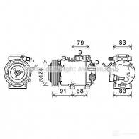 Компрессор кондиционера PRASCO 4045385197408 hyk383 MA1J W Kia Magentis (MG) 2 2005 – 2011