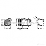 Компрессор кондиционера PRASCO 4045385230091 Volkswagen Transporter (T5) 5 Автобус vnk281 QO EN5CY