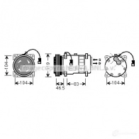 Компрессор кондиционера PRASCO LTD6U 1 4045385104789 cnk258 2579208