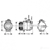 Компрессор кондиционера PRASCO msk567 2596446 4045385176441 G 1PARZ5