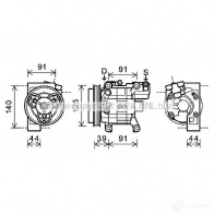 Компрессор кондиционера PRASCO M6Z 9U Subaru Legacy (BE) 3 Седан 2.5 AWD (BE9) 156 л.с. 1998 – 2003 suk082 4045385174034