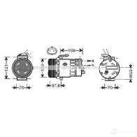 Компрессор кондиционера PRASCO olk139 Opel Astra (G) 2 Седан 2.2 DTI (F69) 125 л.с. 2002 – 2005 SLDOV 5 4045385055654