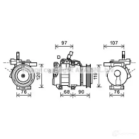 Компрессор кондиционера PRASCO Kia Rio 2 (JB) 2005 – 2011 VMX K8A 4045385172528 kak161