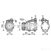 Компрессор кондиционера PRASCO 4045385176779 Kia Carens (FJ) 2 Минивэн 1.8 126 л.с. 2002 – 2025 kak181 03 4T1V