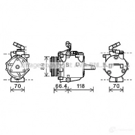 Компрессор кондиционера PRASCO 4045385173044 mtk225 3K CC2M 2596827