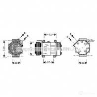 Компрессор кондиционера PRASCO 4045385037186 4HB60 Y3 Renault Laguna (B56) 1 Хэтчбек 2.0 (B56C/H/N) 113 л.с. 1995 – 1996 rtk037