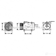 Компрессор кондиционера PRASCO rtk244 Renault Megane (BA) 1 Хэтчбек 1.6 LPG 90 л.с. 1995 – 1999 4045385037322 EQQ UI