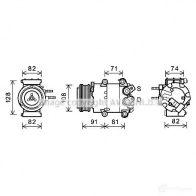 Компрессор кондиционера PRASCO Ford B-Max 1 (CB2, JK) Минивэн 1.6 Duratec Ti 105 л.с. 2012 – наст. время 4045385222032 fdak498 F3SX1C D