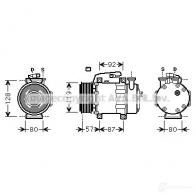 Компрессор кондиционера PRASCO 4045385178469 Ford Fiesta 5 (CBK, JH, JD) Хэтчбек 1.6 TDCi 90 л.с. 2004 – 2008 fdk468 3U 017O