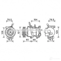 Компрессор кондиционера PRASCO Kia Rio 3 (UB) Хэтчбек 1.4 CVVT 107 л.с. 2011 – 2025 Z3L H95 4045385198597 kak242