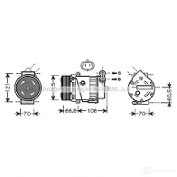 Компрессор кондиционера PRASCO AXTMU D Opel Astra (G) 2 Седан 1.7 DTI 16V (F69) 75 л.с. 2000 – 2005 4045385066100 olk389