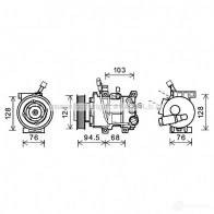 Компрессор кондиционера PRASCO Hyundai i40 (CW, VF) 1 Универсал 1.6 GDI 135 л.с. 2011 – 2024 DL 64487 4045385182312 hyk295