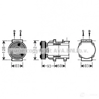 Компрессор кондиционера PRASCO Ford Fiesta 5 (CBK, JH, JD) Хэтчбек 2.0 ST150 150 л.с. 2005 – 2008 4045385160587 JA NT4K fdk435